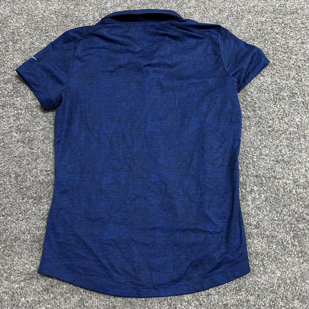 Nike Golf Polo Womens Size M Blue Dri-Fit Space Dye Short Sleeve Athletic Shirt